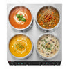 Commercial Bain Marie Soup & Sauce Warmer - Wet Heat - 14L - 600W - 4 Round Pots with each 3,5L