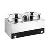 Commercial Bain Marie Soup & Sauce Warmer - Wet Heat - 13L - 400W - 2 Round Pots with each 6,5L