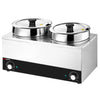 Commercial Bain Marie Soup & Sauce Warmer - Wet Heat - 13L - 400W - 2 Round Pots with each 6,5L