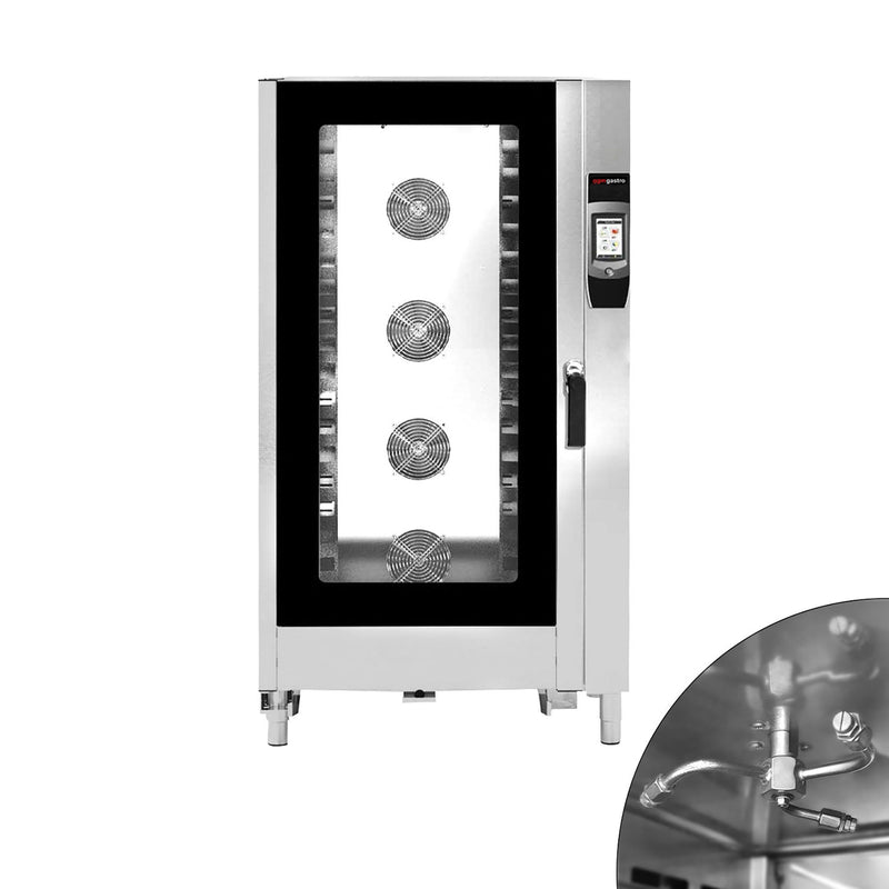 Elektryczny-Piec konwekcyjno-parowy piekarniczy - dotykowy - z systemem mycia - 16x EN 600x400 - w zestawie: Sonda rdzeniowa - w zestawie: System czyszczący