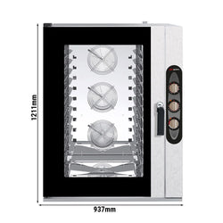 Elektryczny - Piec konwekcyjno - parowy piekarniczy manualny - 10x EN 600x400 - w zestawie: Prowadnice na 10x EN 600x400