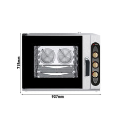 Elektryczny - Piec konwekcyjno - parowy piekarniczy - manualny - 4x EN 600x400 - w zestawie: Klipsy 4x EN 600x400