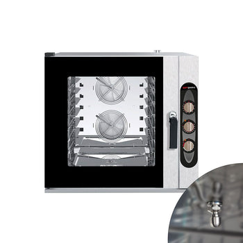 Elektryczny - Piec konwekcyjno - parowy piekarniczy manualny - 6x EN 600x400 - w zestawie: Klipsy 6x EN 600x400