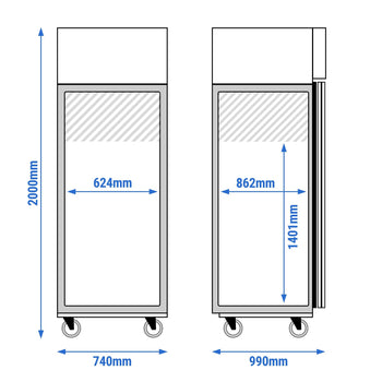 Chłodziarka piekarnicza ze stali nierdzewnej ECO - EN 60x80 - 600 litrów - z 1 drzwiami - Prime Gastro