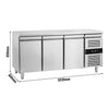 PREMIUM refrigerated bakery table - 2000x800mm - with 3 doors