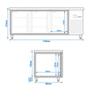 Bakery Counter Fridge PREMIUM - 2100x800mm - with 3 doors - capacity 456 litres
