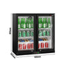 Chłodziarka barowa – 900 mm – 220 L – z 2 drzwiami szklanymi skrzydłowymi – czarna