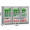 Chłodziarka barowa – 1350 mm – 320 L – z 3 drzwiami szklanymi skrzydłowymi – szara