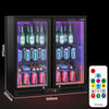 Bar Cooler - 900mm - 220 Litres - With LED Lighting & 2 Hinged Doors - Outer & Inner Black