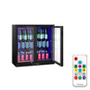 Bar Cooler - 900mm - 220 Litres - With LED Lighting & 2 Hinged Doors - Outer & Inner Black
