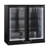 Bar Cooler - 900mm - 220 Litres - With LED Lighting & 2 Hinged Doors - Outer & Inner Black