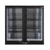 Bar Cooler - 900mm - 220 Litres - With LED Lighting & 2 Hinged Doors - Outer & Inner Black