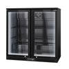 Bar Cooler - 900mm - 220 Litres - With LED Lighting & 2 Hinged Doors - Outer & Inner Black