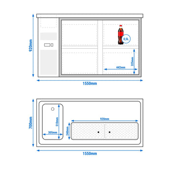 Barowy stół chłodniczy Premium PLUS - 1550x700mm - 4 szuflady - Prime Gastro
