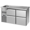 Stół chłodniczy barowy Premium PLUS – 1550 x 700 mm – z 4 szufladami 2/5 i 3/5, zdjęcie 3 z 16