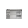 Bar refrigerated counter Premium PLUS – 1550 x 700 mm – with 1 glass door and 2 drawers 2/5 and 3/5, image 1 of 13