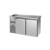 Direct Draw Beer Dispenser / Kegerator - 2 Stainless Doors PREMIUM – 1 sink left - 1550×700 mm, image 1 of 15