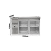 Stół chłodniczy barowy Premium PLUS – 1550 x 700 mm – z 2 drzwiami szklanymi, zdjęcie 2 z 11
