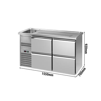 Barowy stół chłodniczy Premium PLUS - 1550x700mm - 4 szuflady - Prime Gastro