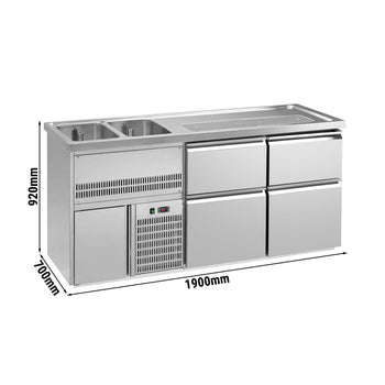 Barowy stół chłodniczy PREMIUM PLUS - 1950x700mm - 4 szuflady - Prime Gastro