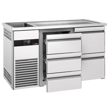 Barowy stół chłodniczy PREMIUM - 1550x700 mm - 5 szuflad - Prime Gastro