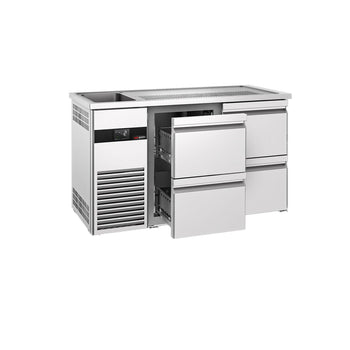 Barowy stół chłodniczy PREMIUM - 1550x700 mm - 4 szuflady - Prime Gastro