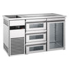 Direct Draw Beer Dispenser / Kegerator PREMIUM - 1550x700mm - Single Glass Door & 3 Drawers