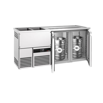Barowy stół chłodniczy PREMIUM - 1950x700 mm - 2 szklane drzwi - Prime Gastro