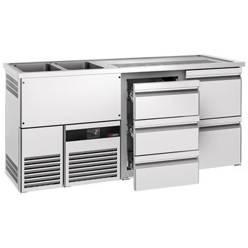 Barowy stół chłodniczy PREMIUM - 1950x700mm - 5 szuflad - Prime Gastro