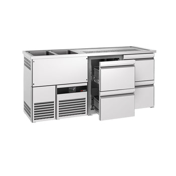 Barowy stół chłodniczy PREMIUM - 1950x700mm - 4 szuflady - Prime Gastro