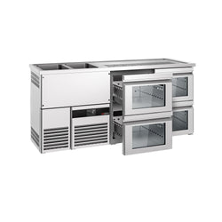 Barowy stół chłodniczy PREMIUM - 1950x700mm - 4 szklane szuflady