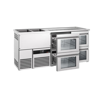 Barowy stół chłodniczy PREMIUM - 1950x700mm - 4 szklane szuflady - Prime Gastro