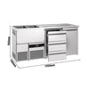 Direct Draw Beer Dispenser / Kegerator PREMIUM - 1950x700mm - 1 Door & 3 Drawers