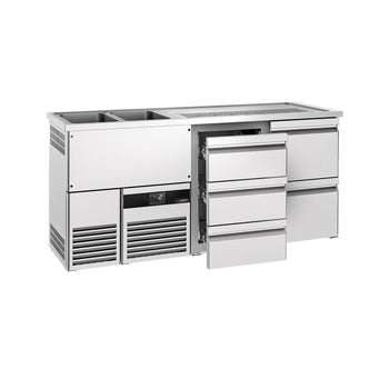 Barowy stół chłodniczy PREMIUM - 1950x700mm - 5 szuflad - Prime Gastro