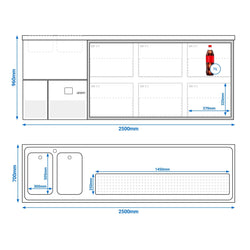 Lada barowa chłodnicza PREMIUM - 2500x700mm - 6 szuflad