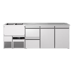 Lada barowa chłodnicza PREMIUM - 2500x700 mm - 2 drzwi z 2 szufladami
