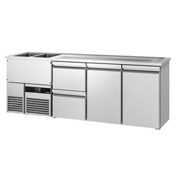 Lada barowa chłodnicza PREMIUM - 2500x700 mm - 2 drzwi z 2 szufladami
