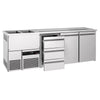 Direct Draw Beer Dispenser / Kegerator PREMIUM - 2500x700mm - 2 Doors & 3 Drawers