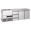 Direct Draw Beer Dispenser / Kegerator PREMIUM - 2500x700mm - 2 Doors & 3 Drawers