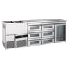 Direct Draw Beer Dispenser / Kegerator PREMIUM - 2500x700mm - Single Glass Door & 6 Drawers