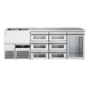 Direct Draw Beer Dispenser / Kegerator PREMIUM - 2500x700mm - Single Glass Door & 6 Drawers
