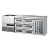 Direct Draw Beer Dispenser / Kegerator PREMIUM - 2500x700mm - Single Glass Door & 6 Drawers