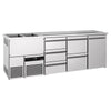 Direct Draw Beer Dispenser / Kegerator PREMIUM - 2500x700mm - 1 Solid Door & 5 Drawers