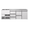 Direct Draw Beer Dispenser / Kegerator PREMIUM - 2500x700mm - 1 Solid Door & 5 Drawers
