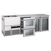 Direct Draw Beer Dispenser / Kegerator PREMIUM - 2500x700mm - Double Glass Doors & 2 Drawers