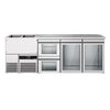 Direct Draw Beer Dispenser / Kegerator PREMIUM - 2500x700mm - Double Glass Doors & 2 Drawers