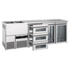 Direct Draw Beer Dispenser / Kegerator PREMIUM - 2500x700mm - Double Glass Doors & 3 Drawers