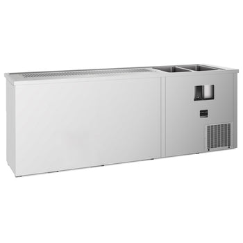 Barowy stół chłodniczy PREMIUM - 2500x700 mm - 2 szklane drzwi & 3 szklane szuflady - Prime Gastro