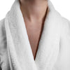 (12 pcs) Bathrobe with Shawl Collar - Size: M - White - Velour Outer/Towelling Inner
