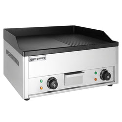 Płyta grillowa elektryczna - 4,4kW - Gładko - ryflowana - Powierzchnia: 600x335mm - nastawna